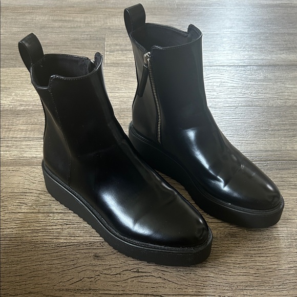 H&M Shoes - H&M Glossy Black Ankle Booties